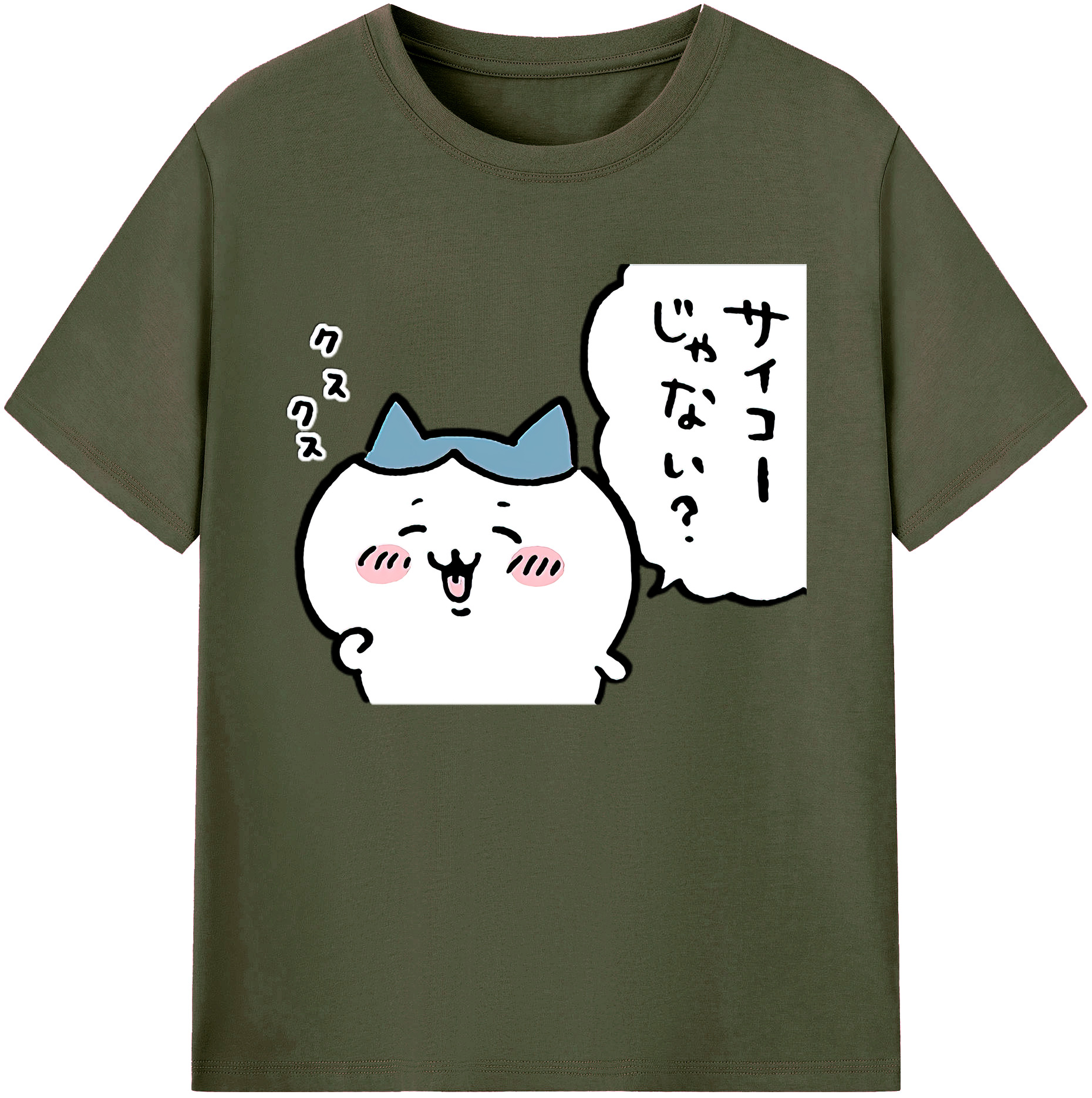 （画像用） ちいかわ ハチワレ Chii-kawa hachiware 綿100％ メンズ半袖Tシャツ｜肌触りやわらか＆通気性